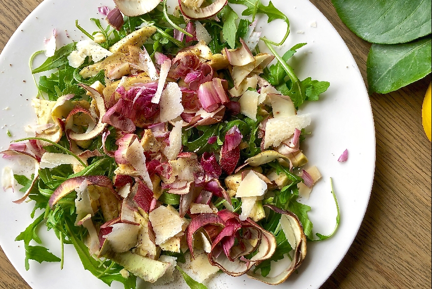 Ricetta Insalata di carciofi crudi rucola e grana - Manjoo