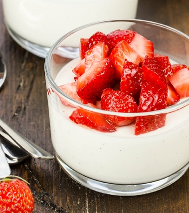 Panna cotta con le fragole