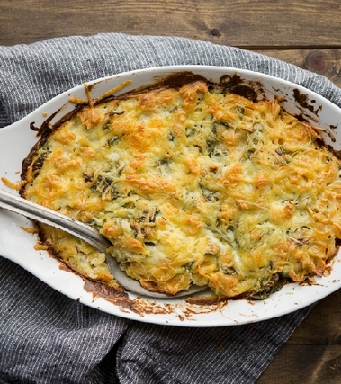 Timballo di conchiglioni con spinaci al formaggio