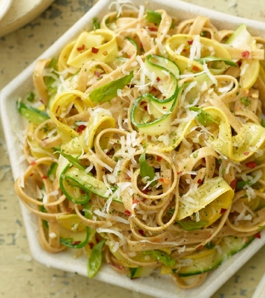 Fettuccine con pesto di coriandolo e zucca