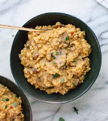 Risotto integrale con funghi