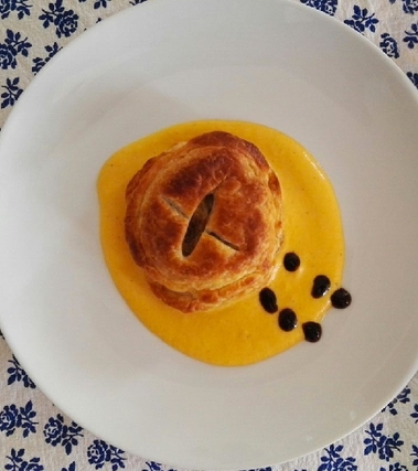 Cestini di verdure con vellutata di zucca