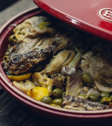 Tajine di pollo, limone e olive