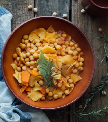 Zuppa di ceci e maltagliati