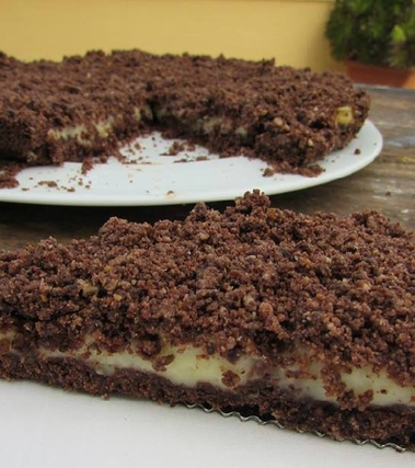 Sbrisolona al cacao e crema pasticcera