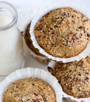Muffin banana e sesamo vegan