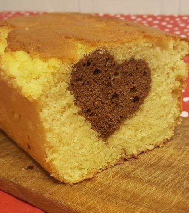 Plumcake con cuore al gianduiotto