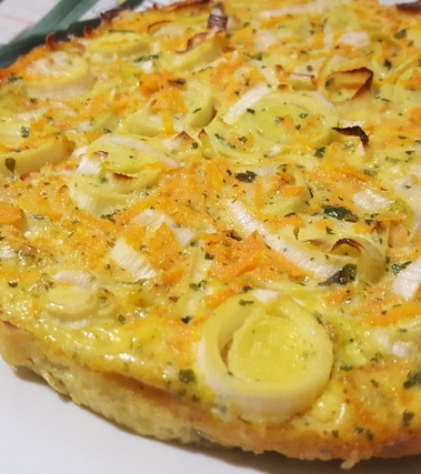 Frittata light di porro e carote