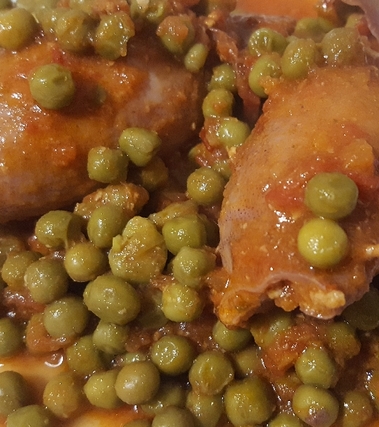 Calamari ripieni e piselli