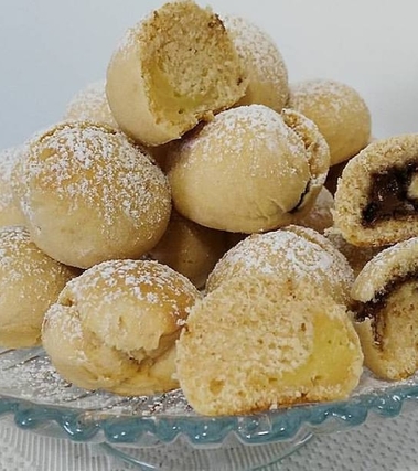 Castagnole farcite e soffici al forno