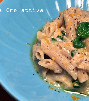 Penne integrali con tonno e arance