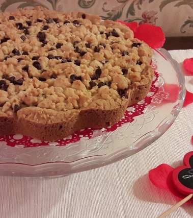 Sbriciolata alla nutella con gocce di cioccolato