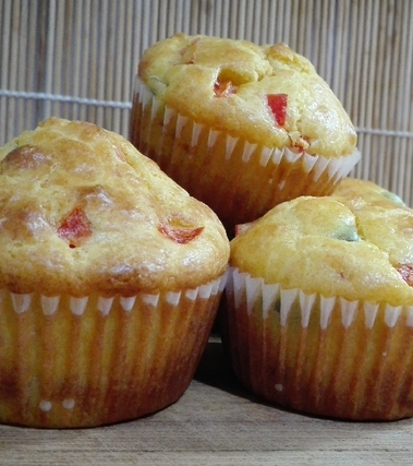Muffin peperoni e olive