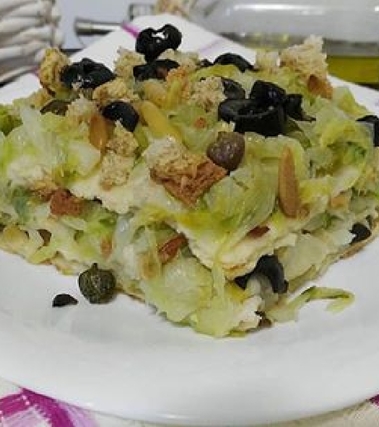 Sformato di pane carasau e scarola