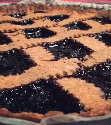 Crostata integrale con marmellata di mirtilli