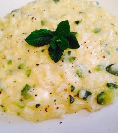 Risotto con philadelphia, zucchine e menta
