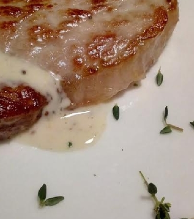 Bistecchina di maiale alla senape e salsa di mele