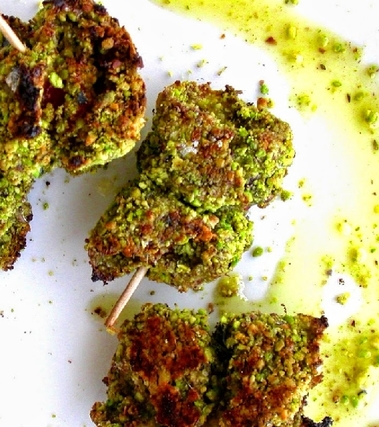 Bocconcini di alici al verde pistacchio