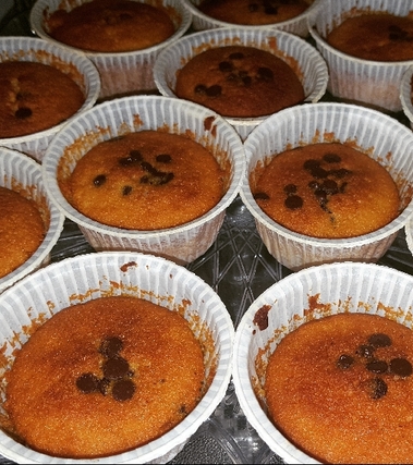 Muffin con marmellata d'arancia e cioccolato