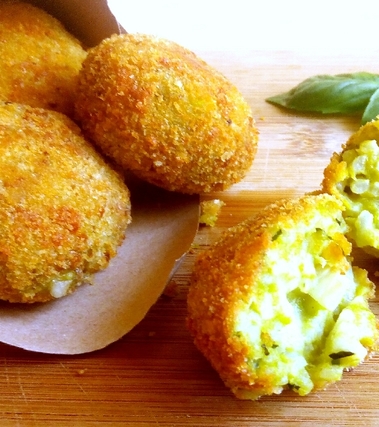 Crocchette di riso e piselli