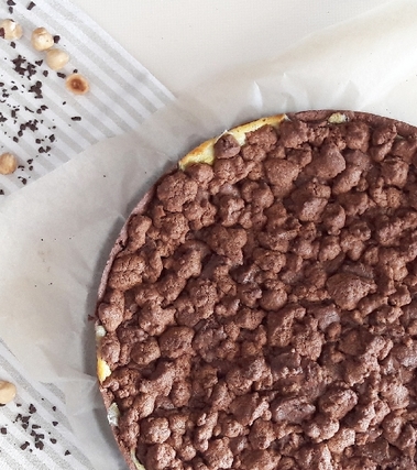 Sbriciolata al cacao con crema e nocciolata