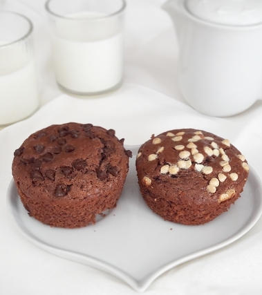 Muffins triple chocolate e black white