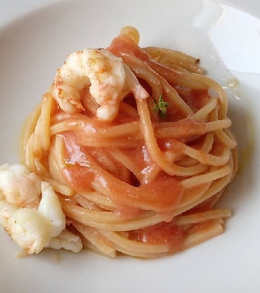Spaghetto quadrato tutto scampi