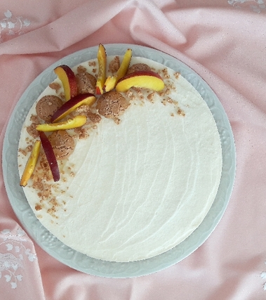 Cheesecake senza cottura con le pesche