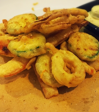 Frittura vegana con maionese di soia