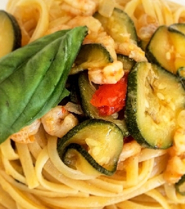 Linguine zucchine e gamberetti