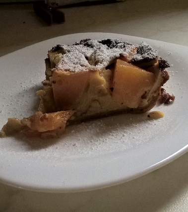 Clafoutis di melone e pesche