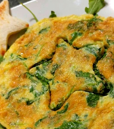 Frittata con rucola e semi di sesamo, al forno