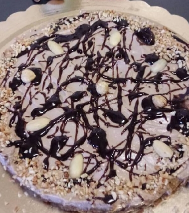 Cheesecake vegan con il cuore di stracciatella