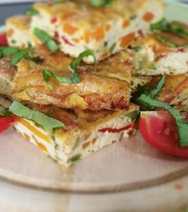 Frittata al forno con julienne di verdure