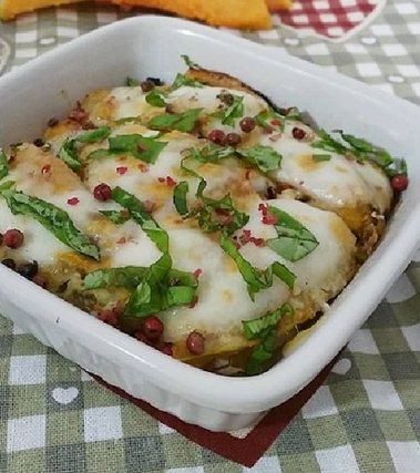 Parmigiana di zucca e alici fresche