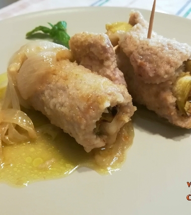 Involtini di lonza e melanzana