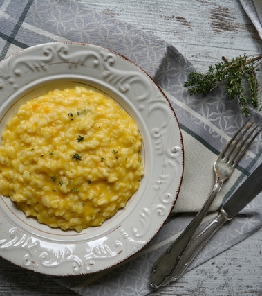 Risotto zucca gorgonzola e burro salato