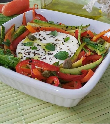 Primosale al forno con julienne di verdure