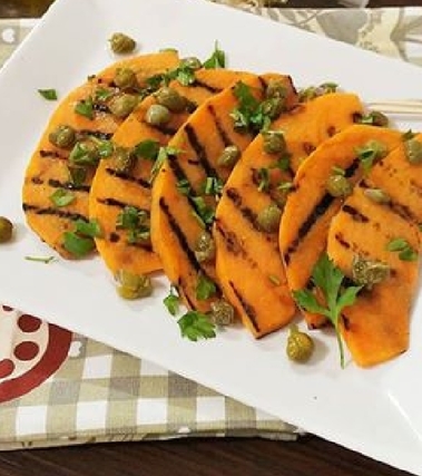 Zucca grigliata e marinata ai capperi
