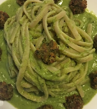 Linguine di farro con polpettine di verdure