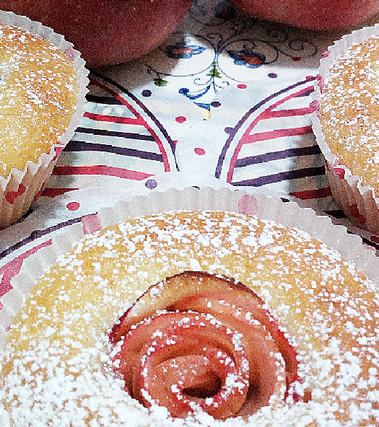 Muffin con rose di mele