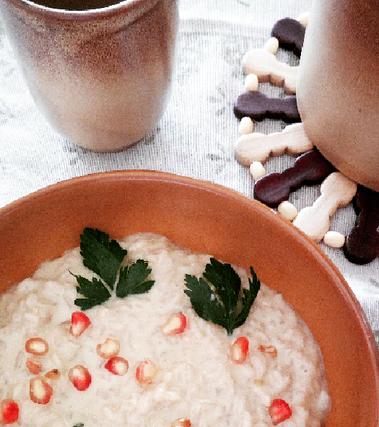 Risotto melograno e robiola