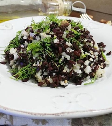 Riso venere al pesto di finocchi