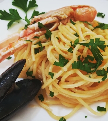 Spaghetti scampi e cozze