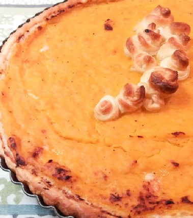 Torta salata alla zucca con cuore di formaggio