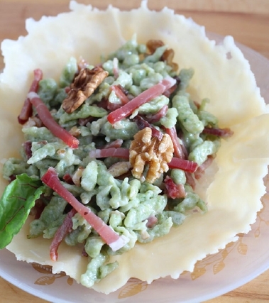 Spatzle panna speck e noci