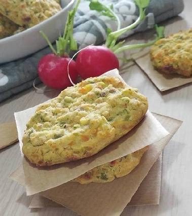 Medaglioni di farina di ceci e verdure