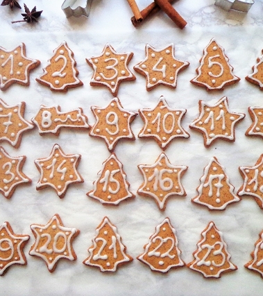 Biscotti natalizi per calendario dell'avvento