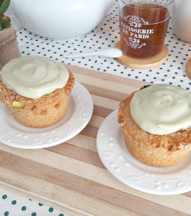 Muffins al pistacchio e crema di pistacchi