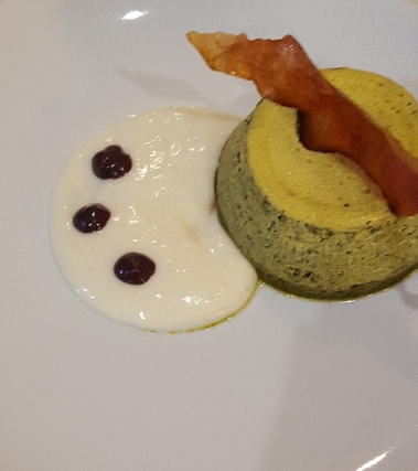 Flan di cavolo nero, parmigiano e vino rosso